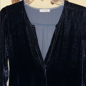 CP Shades + Free People Navy Blue Velvet Long Sleeve Dress/Tunic